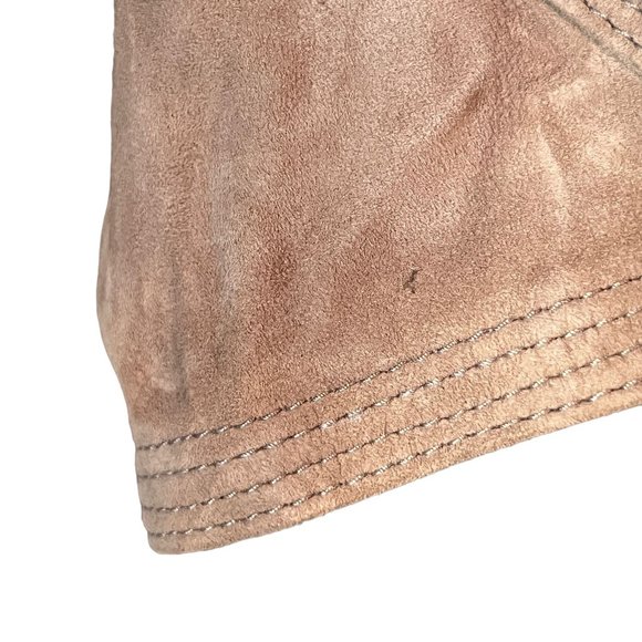 Torn By Ronny Kobo Suede Leather Open Sienna Vest Heather Taupe Brown Size Small - Picture 10 of 13